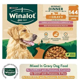 144 x 100g Winalot Nassfutter für Hunde Sunday Dinner gemischt in Soße - Bild 1 von 6
