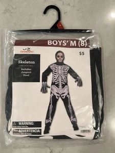 Way To Celebrate Boy’s Skeleton Halloween Costume Size M (8) NWT - Picture 1 of 5