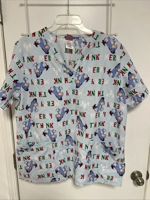 Christmas Themed Eeyore Scrubs Size Large - Image 1 of 4