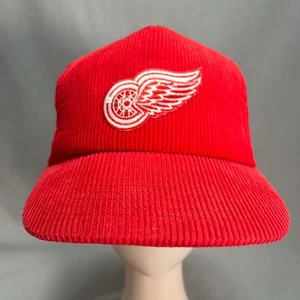 Vintage Detroit Red Wings Cord Snapback Mütze 80s/90s NHL Licensed Taiwan - Bild 1 von 12