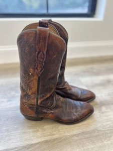 VNTG Lucchese 2000 Used Herren Braun Leder Western Cowboy Stiefel 9,5 Rodeo - Bild 1 von 8