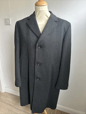 Crombie Men's Charcoal Grey Wool Overcoat Size 46 Excellent Condition - Image 1 of 4