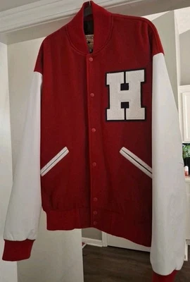 Chaqueta de Colección Hecha en EE. UU. Premio Maverick Letterman Universitario Cuero/Lana XXL "H" NUEVA SIN ETIQUETAS Foto 1 de 4