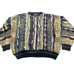Maglione maglia 3D vintage Roundtree e York stile Coogi testurizzato taglia XXL colore - Foto 1 di 8