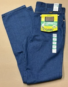 Vintage Wrangler Jeans Mens 36x36 Blue 936 Cowboy Cut Slim Fit Denim Pants NEW - Picture 1 of 7