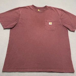 Camicia Carhartt uomo XL marrone tasca vestibilità originale K87 PRT abbigliamento da lavoro maglietta cotone - Foto 1 di 8