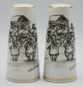 Robert Mayokok Alaska Inuit Salt & Pepper Shakers Japan - Picture 1 of 14