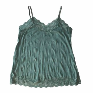 Y2K 00s Babydoll Cami Top TG L ? Civetta ricamata in pizzo verde fata stravagante - Foto 1 di 7