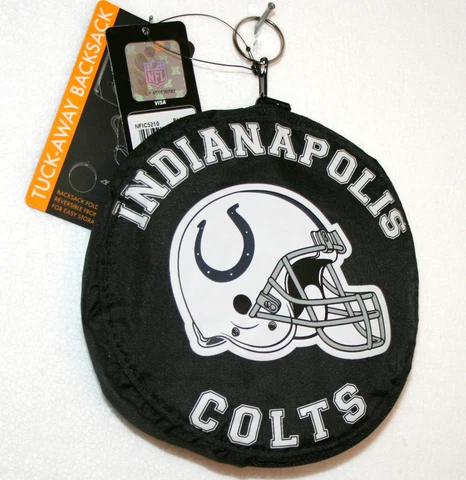Indianapolis Colts NFL Football Team Folding Backsack Mini Backpack Bag New Tag Cover
