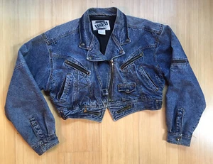 Get Used by Elie Vintage 80s Zippers Jeansjacke Gr. L Distressed Hong Kong - Bild 1 von 16