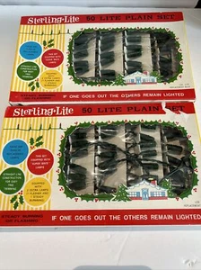 Vintage Christmas Lights Mini Clear Boxed Set - Sterling Lite 50 - Tested - Picture 1 of 6