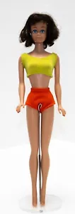 Vintage Midge Doll Brunette Straight Leg In Original Swimsuit - Picture 1 of 17