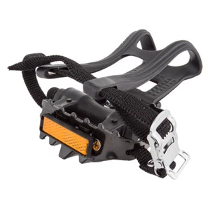 Sunlite Low Profile Plastic ATB w/ Toe Clip Pedals Mtb Pl/stl Wclp&strps9/16 - Picture 1 of 1