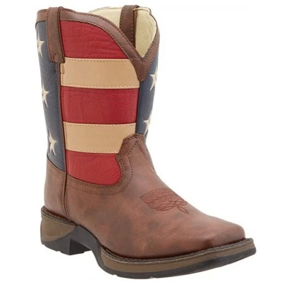 Durango Children's 8" Square Toe Patriotic Western Flag Boots BT245C / BT245Y - Image 1 of 4