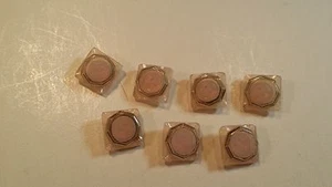7 VINTAGE SOFT PINK SQUARE CABOCHON BUTTONS WITH SILVER ACCENTS FREE SHIPPING - Picture 1 of 3