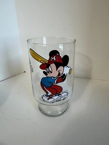 Disney Mickey Mouse Playing Baseball Large 30oz. Pedestal GLASS - Picture 1 of 5