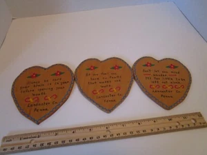 Vintage Wooden Folk Art Hearts Lancaster County, Pa. Bird in Hand Souvenir EUC - Picture 1 of 7