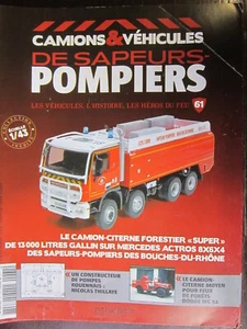 FASCICULE CAMIONS VEHICULES SAPEURS POMPIERS N°61 CITERNE MERCEDES ACTROS 8X6X4 - Imagen 1 de 2