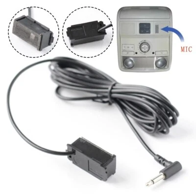 Micrófono de audio para automóvil negro enchufe estéreo de 3,5 mm micrófono externo con cable para asiento Foto 1 de 4