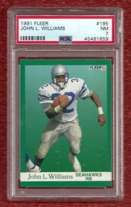 1991 Fleer #195 John L. Williams PSA 7 NM POP 1 NONE HIGHER SEATTLE SEAHAWKS - Bild 1 von 1