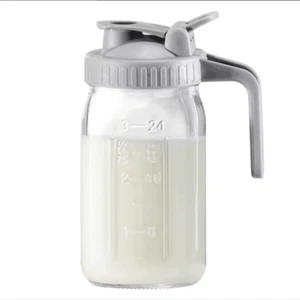 Glass Mason Jar Pitcher with Lid Wide Mouth,32/64Oz Cold Brew Coffee Pot Water B - Picture 1 of 8