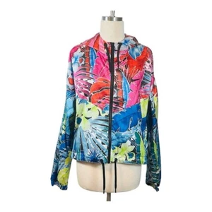 NIKE SPORTSWEAR WOVEN HYPER FEMME FULL-ZIP CROPPED FLORAL JACKET SIZE LARGE - Picture 1 of 15