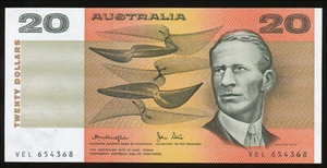 Australia 1979 Veinte Dólares $20 Caballero/Piedra R407b (OCR-B hilo lateral) - Sin circular - Imagen 1 de 2