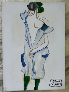 EGON SCHIELE painting oil on canvas signed and stamped - Picture 1 of 5