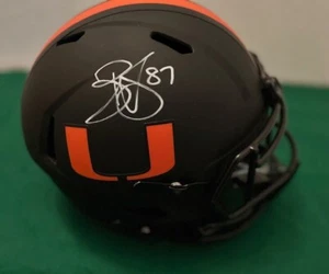 Reggie Wayne Signed Miami Hurricanes Knight F/S Replica Helmet-Orange - Picture 1 of 11