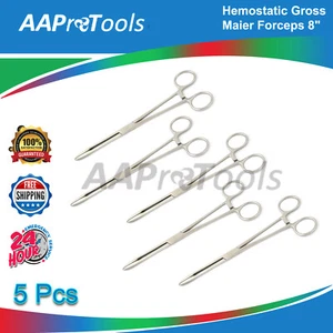 Set of 5 Pinza Gross Maier Dressing Forceps 8" Surgical Dental Locking Dressing - Picture 1 of 5