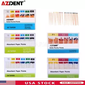 Puntos de papel endoabsorbente dental 0,04/0,02 15#-40#/Gutta Percha F1 F2 F3 - Imagen 1 de 34