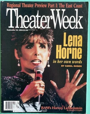 Lena Horne Theater Week Magazine 1994 Interview from Carnegie Hall Label Residue - Image 1 of 4