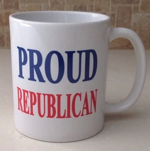 Tazza da tè caffè in ceramica 11 oz bianca orgogliosa repubblicana regalo perfetta nuova - Foto 1 di 2