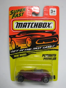 1995 Matchbox superschnell Plymouth Prowler #34 neues Modell 1/64 Maßstab lila - Bild 1 von 3