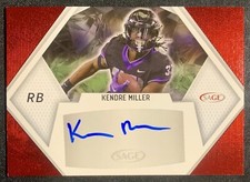 2023 SAGE Football Kendre Miller Red Foil Auto #A-KM2 TCU Saints Rookie Card RC