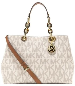 MICHAEL KORS CYNTHIA VANILLA LOGO MONOGRAMM MITTLERE TASCHE TASCHE UMHÄNGETASCHE NEU MIT ETIKETT! - Bild 1 von 12