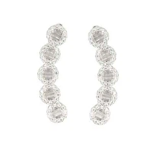 Baguette runder Schliff Diamant Nieten große CZ Ohrringe Geschenk zum Jubiläum - Bild 1 von 6