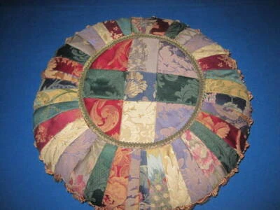 Sheila Davlin Tassel Pillow Round Elegant Decorative Red and Gold - Image 1 of 4