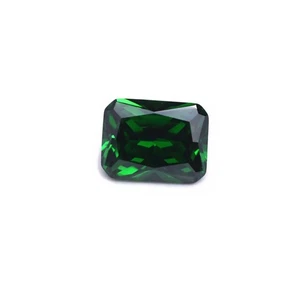 Emerald Rectangle Faceted Gemstone Radiant Cut Medium Green Emerald Gem - Picture 1 of 34