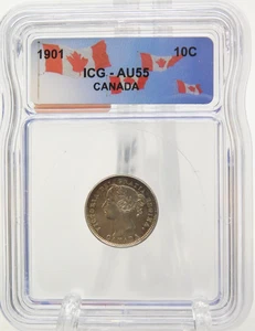 1901 CANADA TEN CENT ICG AU55 (BT1188) - Picture 1 of 4