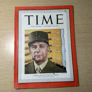 TIME MAGAZINE GENERAL JEAN DE LATTRE DE TASSIGNY NUMBER 5 AUGUST 1, 1949 - Picture 1 of 7