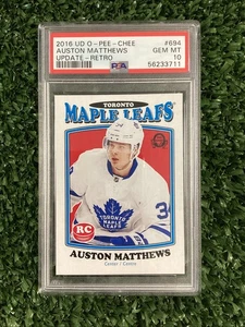 Actualización de hockey retro Auston Matthews 2016-17 O-Pee-Chee PSA 10 (RC) hojas - Imagen 1 de 2