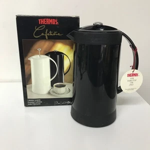 Vintage Black Thermos Flask Cafetière Carafe Coffee Server Retro Kitchen - Picture 1 of 16