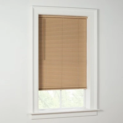 Mainstays 1" Cordless Vinyl Room Darkening Mini Blinds, Khaki, 23"W x 48"L - Image 1 of 4