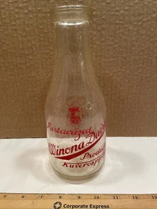 Vintage Winona Lake Quart Milk Bottle IN Indiana - Picture 1 of 9