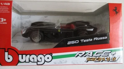 MINIATURE FERRARI 250 TESTA ROSSA NOIRE B BURAGO RACER PLAY NEUF BOITE 1/43° - Photo 1/3