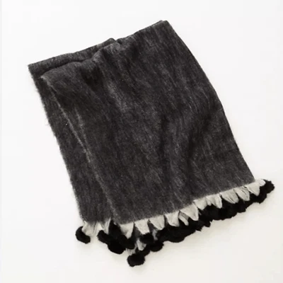 Shiraleah Plush Poms Throw Blanket Wool Blend - Image 1 of 4