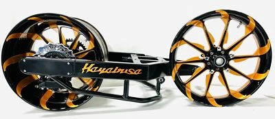 330 FAT TIRE KIT BLACK & CUSTOM GOLD TORNADO WHEELS 1999-2007 SUZUKI HAYABUSA Foto 1 de 4