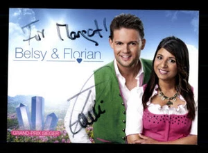 Belsy und Florian Autogrammkarte Original Signiert ## BC 187456 - Bild 1 von 2