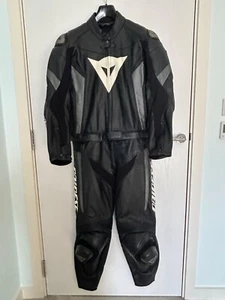Dainese Crono Div 2 Piece Black / Grey Leather Suit - EU 50 (UK 40) - Picture 1 of 15